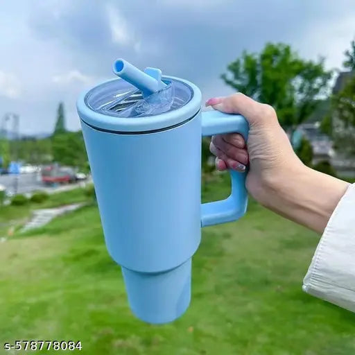 Heavy Duty 1.2L Tumbler for Men & Women – Hot & Cold Stainless Steel Travel Mug with Handle & Straw