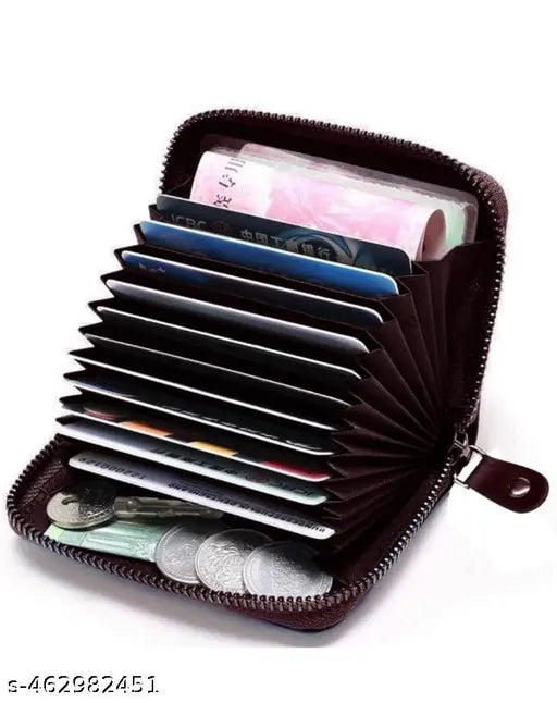 Unique Pocket Sized Stitched PU Leather Credit Debit Business Card Holder Wallet for Men & Women22