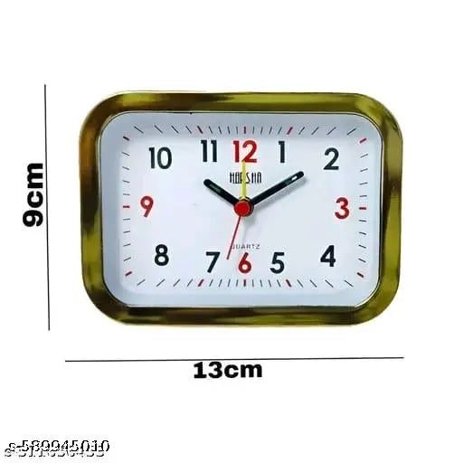 ALARM CLOCK ANALOG MINI TABLE CLOCK, SMALL TIMEPIECE FOR BEDROOM AND KITCHEN (COMBINATION OF BLACK & GOLDEN)