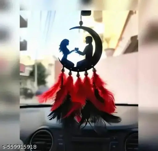 Wooden Art Deco™ prupose red Car Hanger for Rearview Mirror | Elegant Black  Design | Spiritual Hanging for Car, Home & Office (Pack of 1)