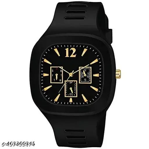 New Watch Combo Of Black and White Square Dial with Strap Watch