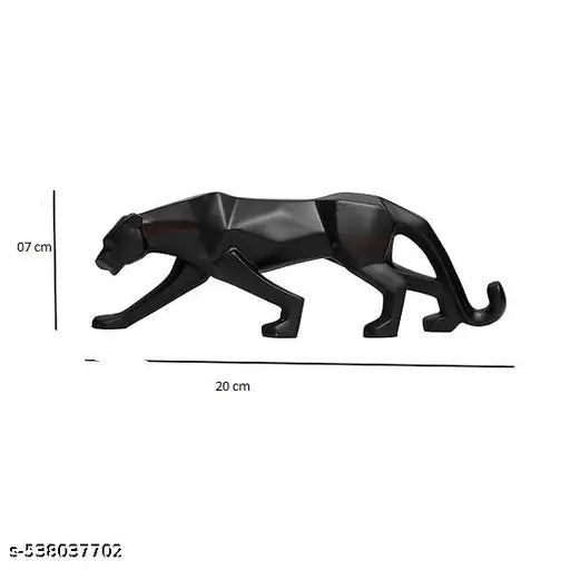 ADDY ART'S WORLD Modern Geometrical panther Sculpture Action Showpiece Animal Figurines Decorative Item for Home Dcor Living Room Bedroom Table Top Decoration