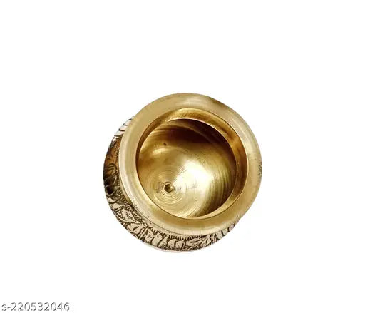 pooja samagri brass ka lota pooja lota Brass Pooja Lota/Designer Lota/Pure Brass Lota/Flower  Cutting Lota Brass Kalash (Gold) Set Of 1 Brass Kalash (Gold) 300 ML HEIGHT 2.5 INCH