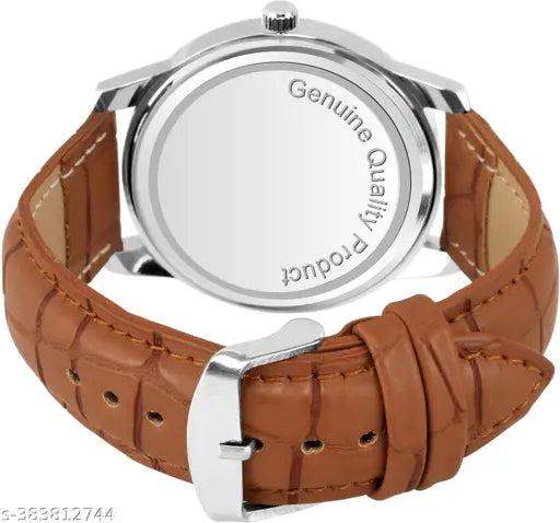 Jay Shree Ram Design Round Multi Color Dial Silver lather Analog Watch