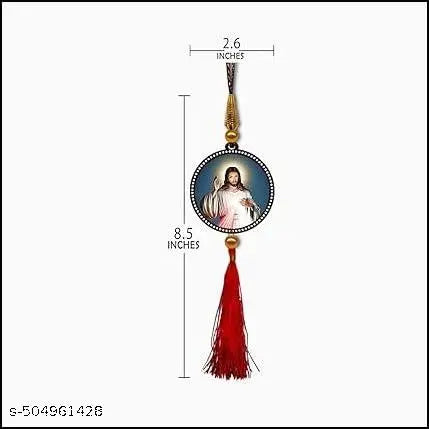 IdolCraft Jesus & Holy Cross Car Hanging & Car Dashboard Idol Showpiece Combo (Set of 3)