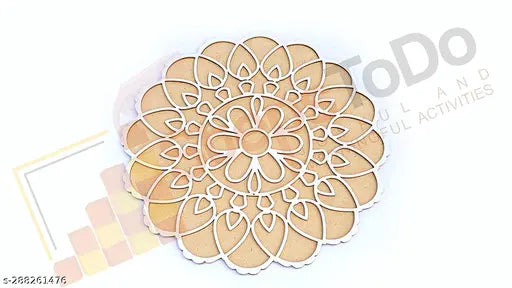 StepsToDo Reusable Rangoli Template Mat. Readymade Rangoli Stencil. Just Fill with Rangoli or Petals. Traditional Design. Modern Day Ease of Use. Washable. Float on Water.  (Design P)