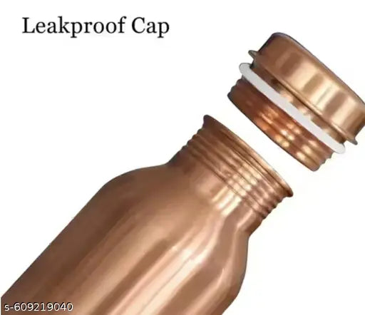 Pure Copper Water Bottle 1 Litre | Leak Proof Ayurvedic Plain Copper Bottle for Daily Use