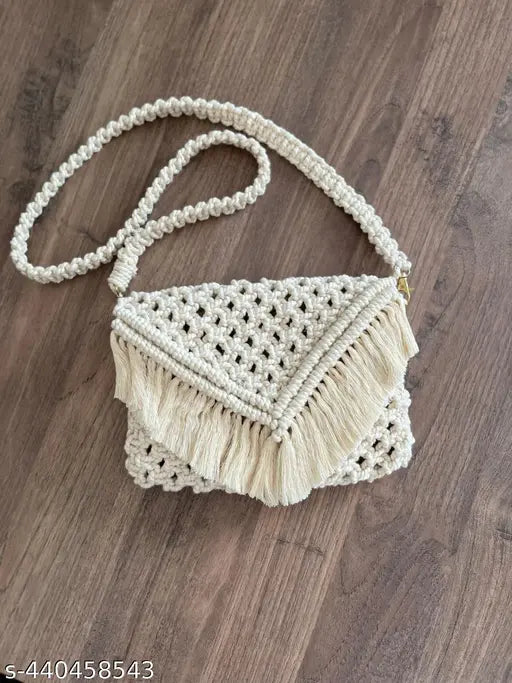 Women Small Hand bag Made by Macrame for Girls