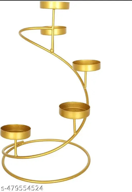 Decorative Tealight Candle Holders | Golden Candle Holder | Spiral tealight Candle Holder & candle stand for Home Decorative - Set of 2