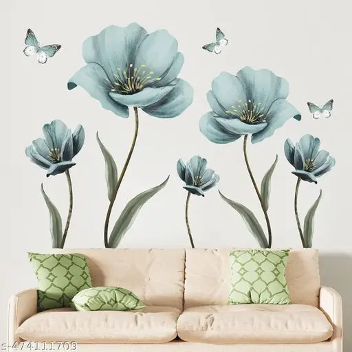 Advait Design decorative beautiful watercolor flowers wall stickers for living room, children room, nursery, playgroup