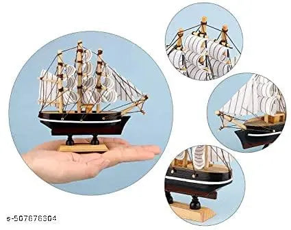 ViaZAID Wooden Decorative Sailing Ship Best Showpiece for Office & Home Decor Multicolor | Nautical Handicraft Beautiful Antique Office, Home, Decoration, Business Gifts Wood F2H-3#23 (SMALL)