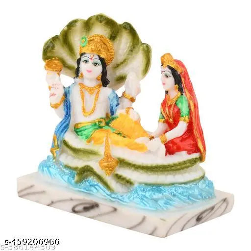 LAKSHMI VISHNU JI PUJA IDOLS FOR YOUR POOJA ROOM OR RELIGIOUS PLACE MADE UP OF RESIN AND MARBEL
