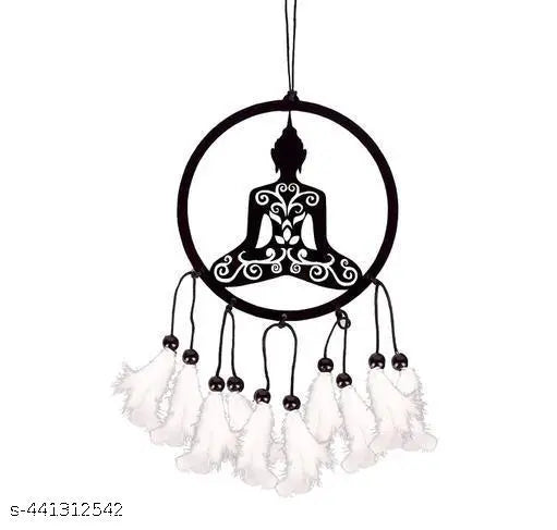 sioncet created budha white for car hanger, Dream catcher hand made ( Pack of One )