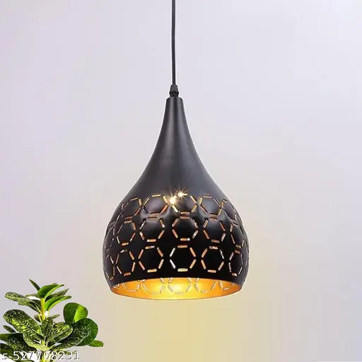 Metal Laser Cut Balloon Shape Single Hanging Pendant Light for Bedroom, Living Room, Hallway, Kitchen, Over The Dining Table Metal Bulb Not Included Black