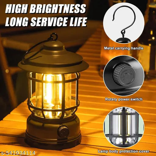 Crystal  Desk Lamp 3 Color Changing Mode Led Light, Bedroom Living Area Black Plastic Hanging Lantern  (19 cm X 10 cm, Pack of 1)