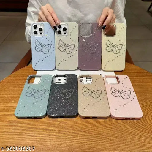Butterfly Sparkel Design Slim Fit TPU Case - Pink