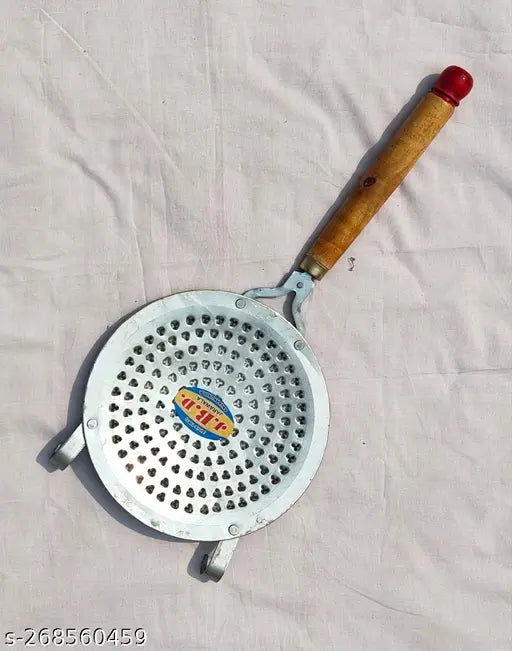 3 star /champakali Namkeen/Gathiya/Fafda Jhara with Wooden Handle Deep Frying Basket  (Grey Pack of 1)akhand