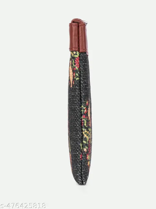 Zouk Royal Green Mogra Print Classic Utility Pouch