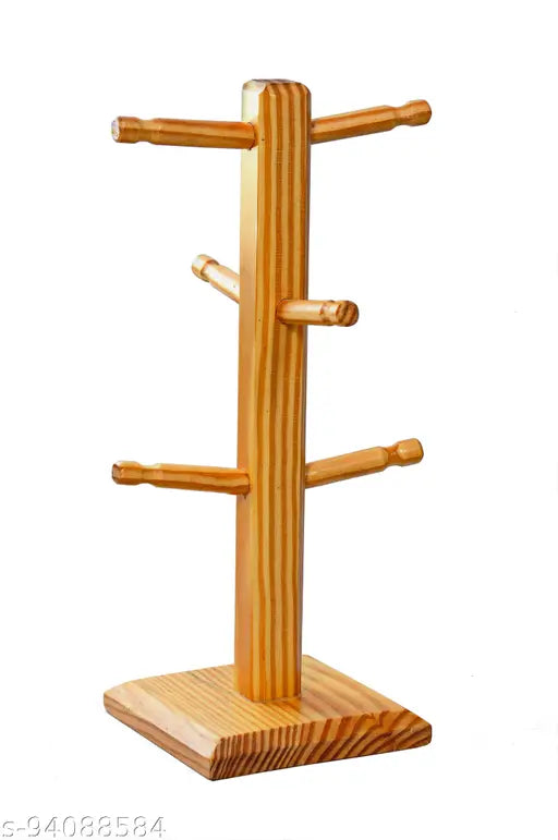 Wooden Pinewood Mug Stand