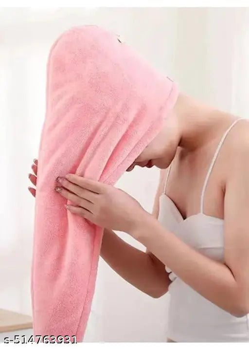 Hair Towel Wrap Turban Microfiber, Hair Drying Towels | Quick Hair Hat, Drying Shower Head Towels Wrapped, Bath Cap Anti Frizz Hair Dryer Towel for Women Girl (PACK OF 2)(MULTICOLOR)