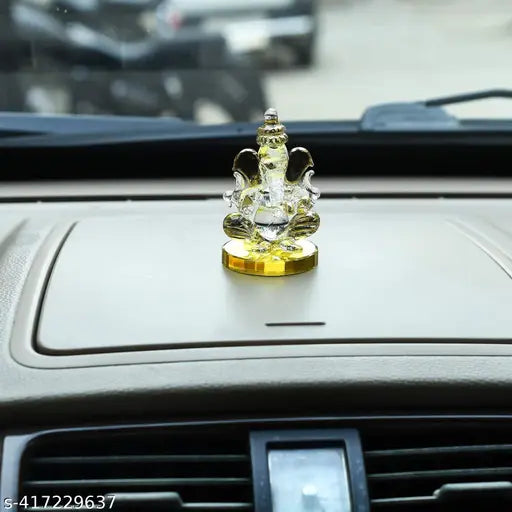 AAPUTRI Ganesha Idol for Car Dashboard (8.5 cm x 5 cm) - Resin Decorative Statue
