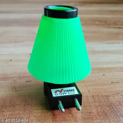 NYTROKS Decorative Big Unique LED Night Bulb 0.5w Light for Bedroom Hall Dinning Any Space at your Home | Plug & Pin | Multicolor | Portable Home décor item | Energy-saving lamp | Ambient lighting | Long-lasting | Green Pack 1
