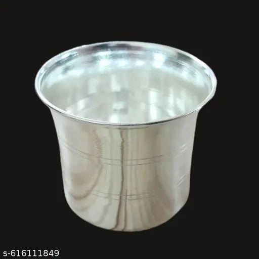 German Silver Panchapatra Udharini Set Big Size| Panchapatra with Spoon | Traditional German Silver Pooja Items for Daily Rituals and Festivals