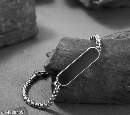 Maa Vindhyavasini | Silver Chain black pendent For Men | Bracelet For Boys | Ring For Men | Chain For Men | Fashion Bracelet | Party Wear Bracelet | Locket For Boys ty