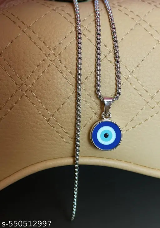 "Stylish Evil Eye Protection Pendant Chain for Men & Women | Nazar Dosh Locket". Attractive Stainless Steel Chain with Evil Eye Charm – Daily Wear & Spiritual Style