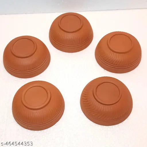 "SimplyBuy Handmade Terracotta Clay Bowl Set - Eco-Friendly Traditional Pottery for Serving, Perfect for Kitchen & Dining"