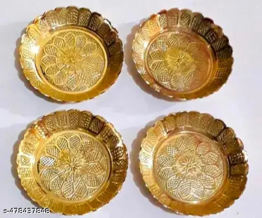 Shri Ganesh ji enterprise bhog thali 4 pcs set made by good quality brass