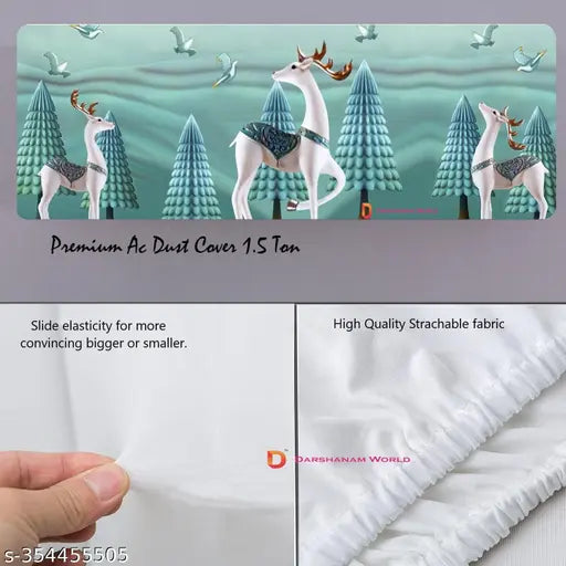 3D Printed AC Cover 1.5 Ton Air Conditioner Dust Cover Folding Designer Ac Cover for Indoor Split Ac 1.5 ton (97 x 33x 21.5 cm)