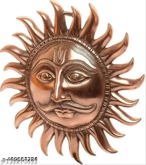 DVM Wall Hanging Lord Sun Idol Suraj surya Murti Statue Brass Decorative Showpiece for Wall Décor Room Décor Best for Housewarming Vasstu Good Luck Decorative Showpiece