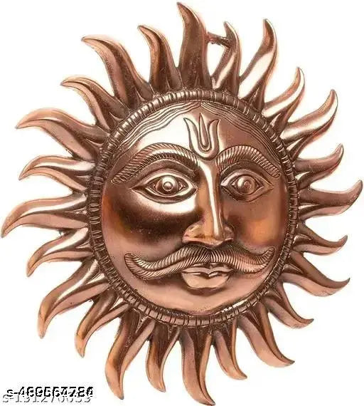 DVM Wall Hanging Lord Sun Idol Suraj surya Murti Statue Brass Decorative Showpiece for Wall Décor Room Décor Best for Housewarming Vasstu Good Luck Decorative Showpiece