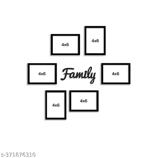 Frame Rang Designer Set of 6 Photo Frames(6pc:  4x6inch )  and family cutout