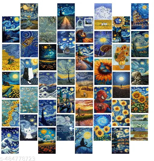 Paradise Supply "Van Gogh-Style Poster Card Set – 40 A6 Designs | 350 GSM Premium Quality"