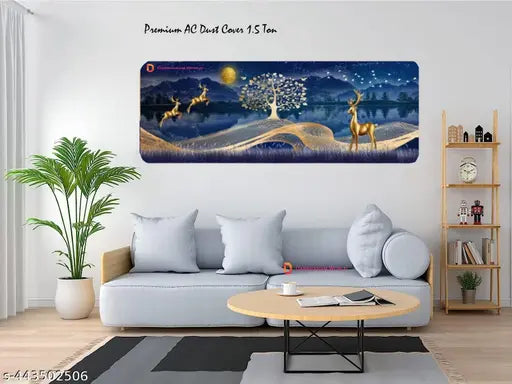 QUEDORIS Ac cover 1.5 Ton New Printed Air Conditioning Dust Cover Folding Designer Ac Cover for Indoor Split Ac (1.5 ton 97 x 31 x 21 .5cm