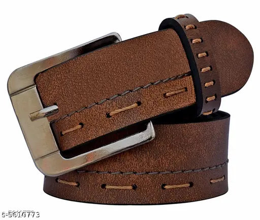 Attractive Men Brown Synthetic Belts