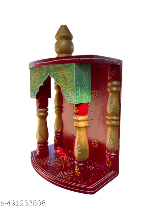 wooden painted mandir temple