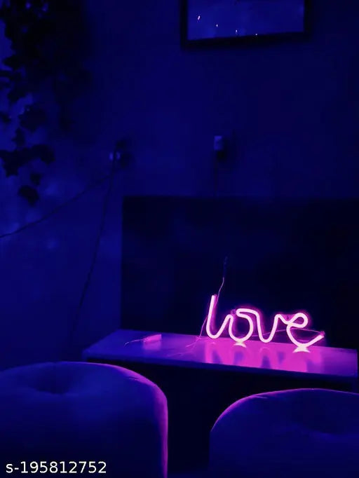X4cart pack of 1 Love Neon Led Light Sign for Love Room Decoration Accessory, Table Decoration, Gifts, Night Light with (USB)(PINK) || Love light lamp || Love Neon Lights || Love Lighting gift ||Love Lights || Love Neon Light
