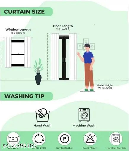 Curtain Parda Door Window Pack of 2 Pcs