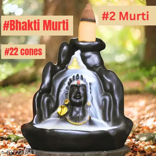 FREE - 22 CONES , BACKFLOW SHIVA , INSENCE HOLDER , "Smoke Fountain," "Decorative," "Handcrafted," "Yoga Enthusiasts," "Spiritual Decor Lovers," "Home Interior Enthusiasts,"