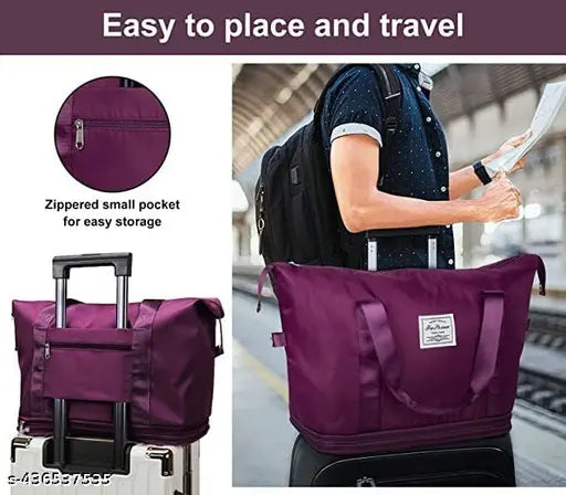 Large Capacity Folding Travel Bag, Waterproof lightweight, Designer bag handbag for ladies Luggage duffle Bags, Carry on Luggage with Fixed Strap, Foldable Bag, fashion everyday ladies handbag