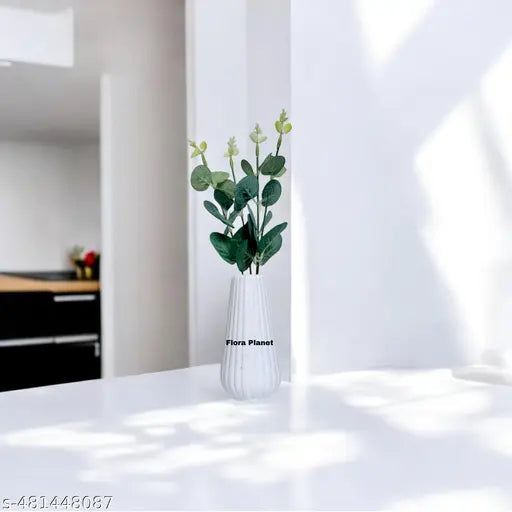 Flora Planet Artificial Plants with Pot | Artificial Flowers Bunch | Home Decor | 30 cm Height | Home Decoration Items for Living Room | Green Plant | Wall Decor Items | Flower Pot for Living Room