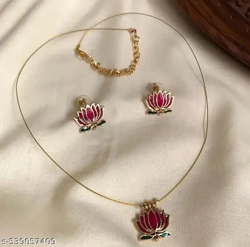 Invisible lotus necklace set