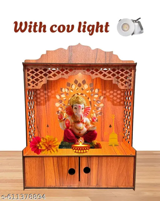 Newly launched wooden temple for Home, office and shope 17 inch tall | pooja mandir for ghar and daftar | Mandir for diwali for ganeshji and lakshmiji