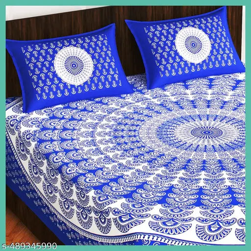 Cotton Bedsheet for Double Bed Combo Of 1 bedsheet With 2 Pillow Cover