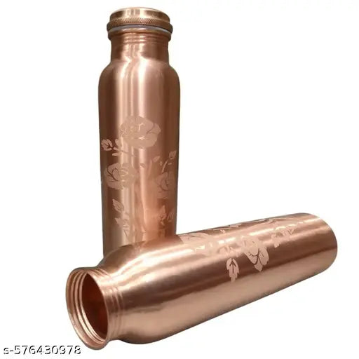 viDixn Designer Rose 100% Pure Copper (900mL) BPA Free, Rust & Leak Proof Copper Bottle, for Office, Yoga, Home, Gym, Travel, Boost, Immunity and Health Support Ayurveda Inspired Copper Bottle (Pack 1)