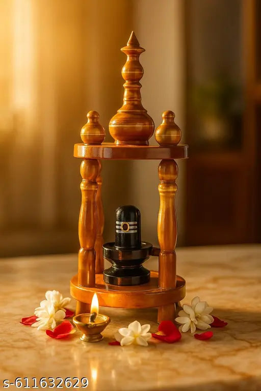 Wooden Mandapam with  Sivan Idol for Pooja Room |  Temple for Pooja room &  Home Decor