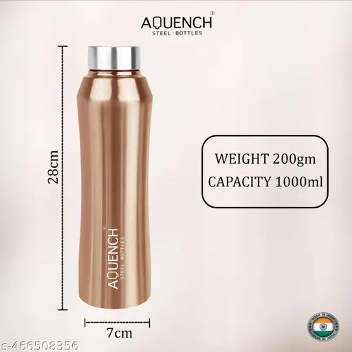 AQUENCH best selling Stainless Steel Fridge Water Bottle With Steel Sipper Cap Flow 1000 ml Bottle